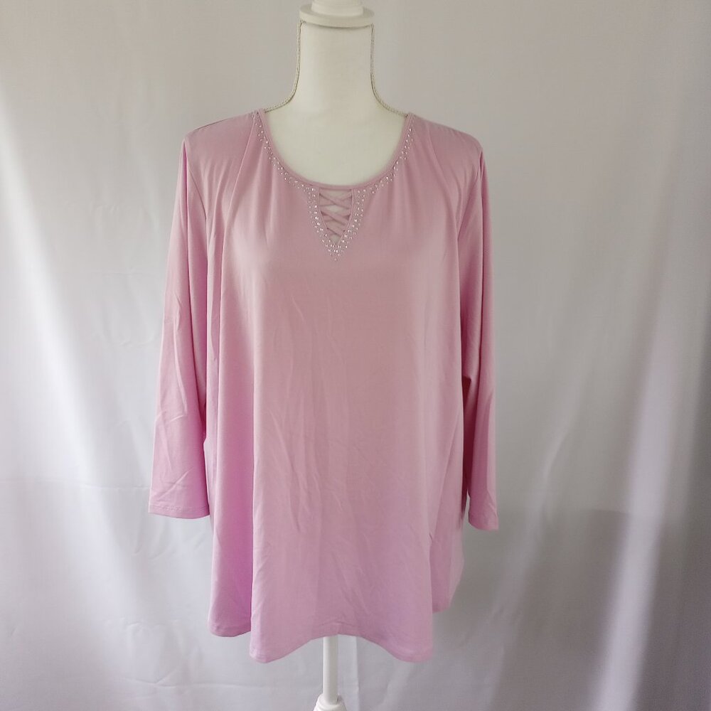 Ruby Rd. Woman Pink Pull Over Blouse